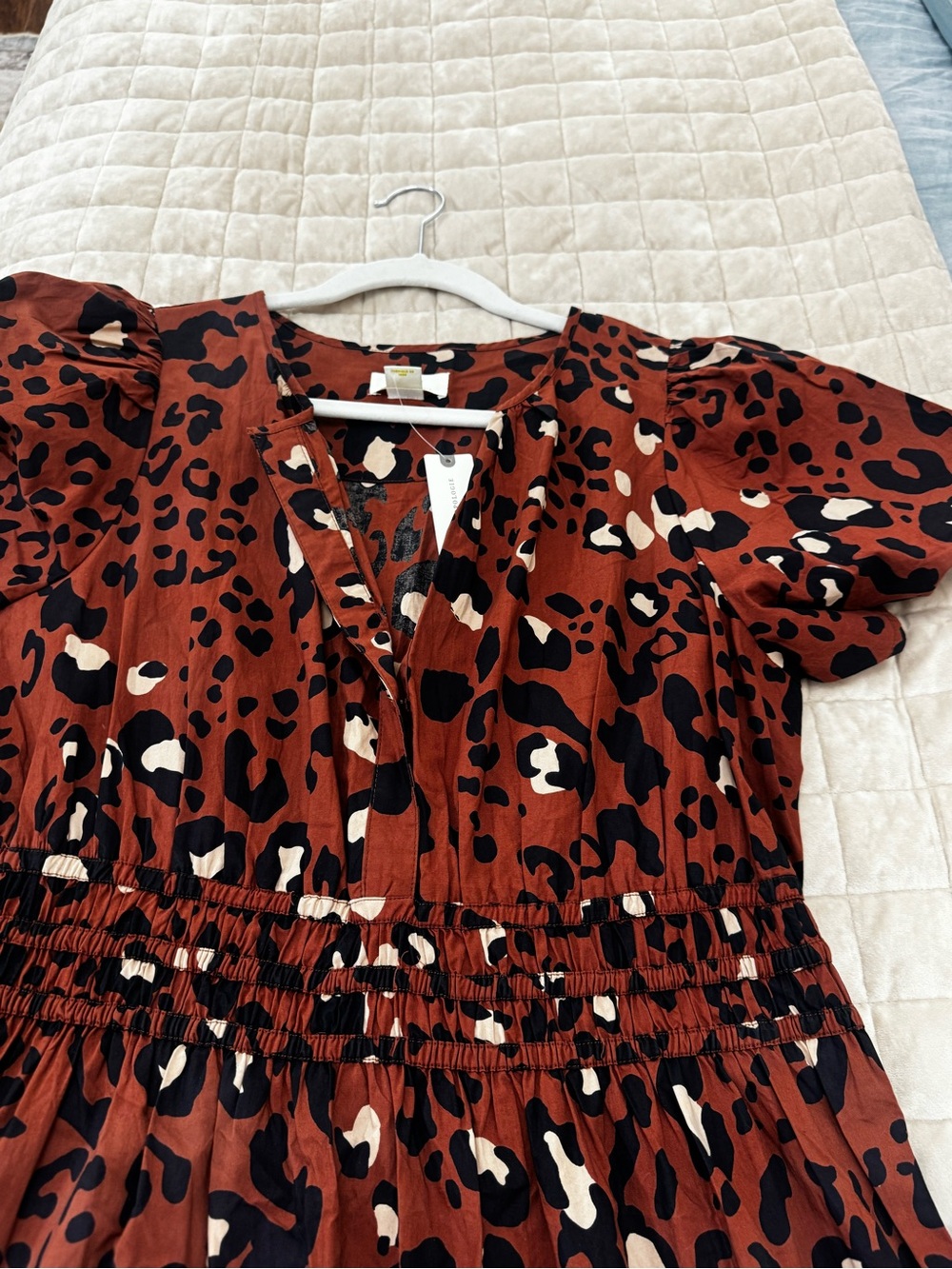 Anthropologie Rust Leopard Tiered Maxi Dress - Picture 8 of 9